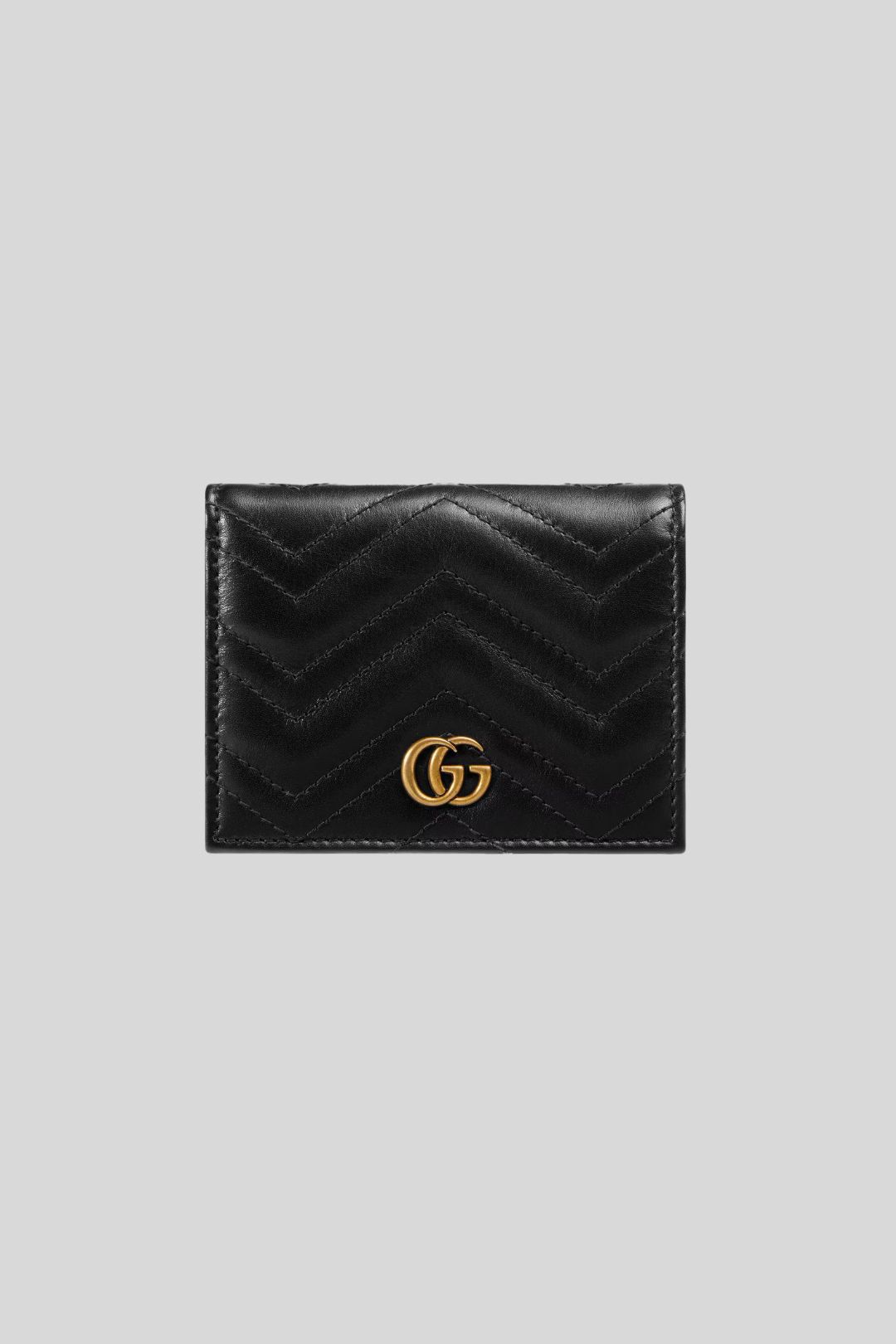 Gucci Black Leather Marmont Card Case Wallet