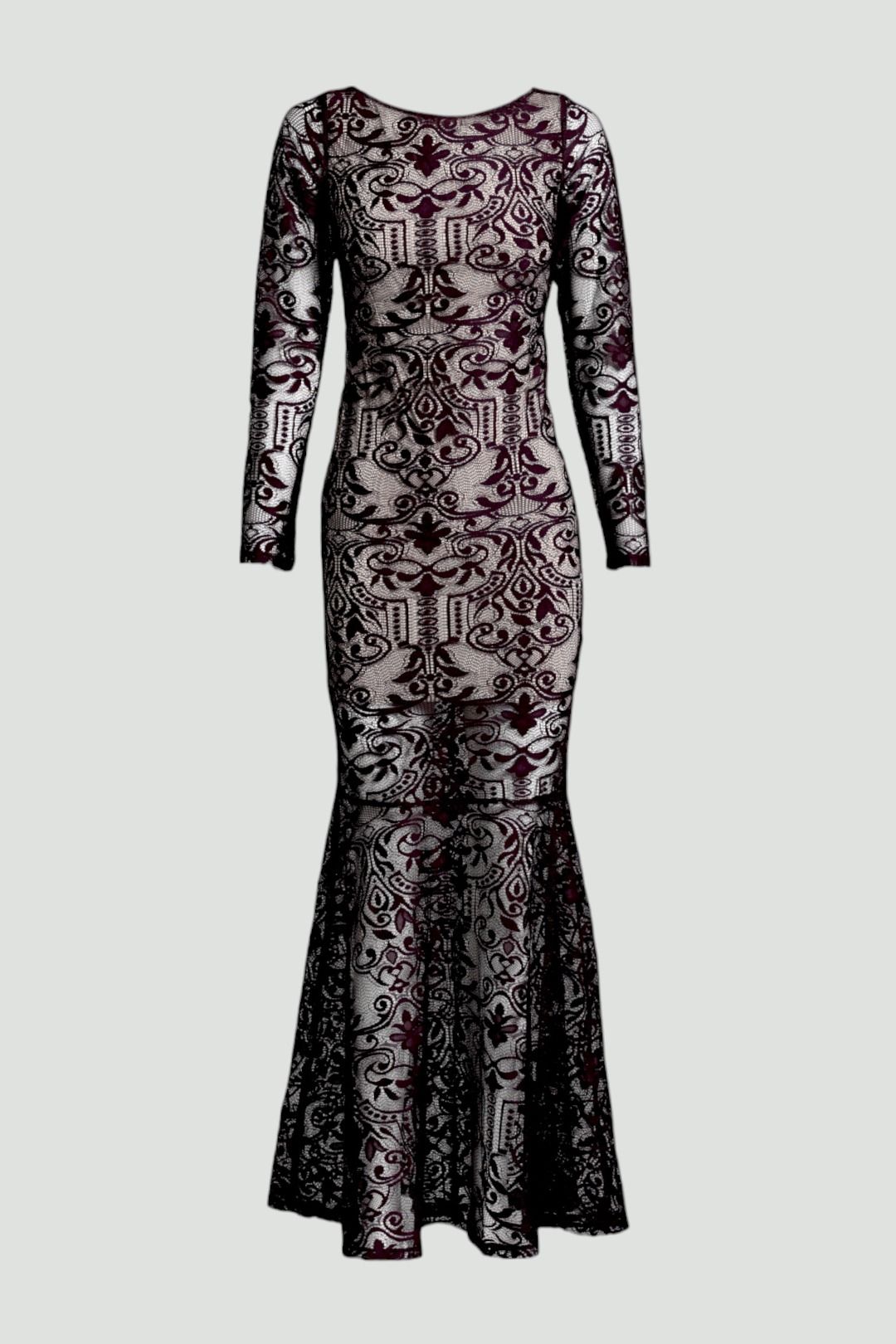Buy Maroon Lace Long Evening Gown Guess Marciano GlamCorner