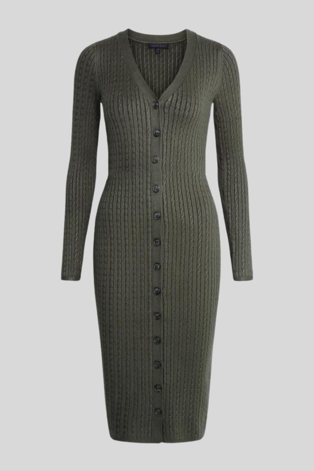 Hire Lena Belted Cardigan Dress in Regal Teal | Guess | GlamCorner Hire Lena Belted Cardigan Dress in Regal Teal | Guess | GlamCorner