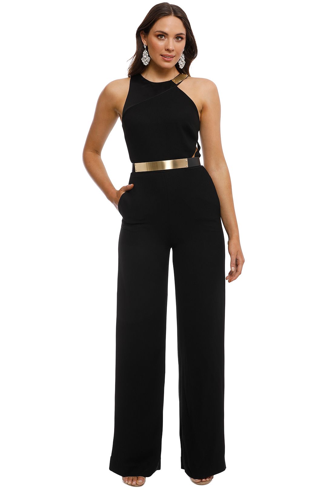 Halston heritage asymmetrical jumpsuit sales