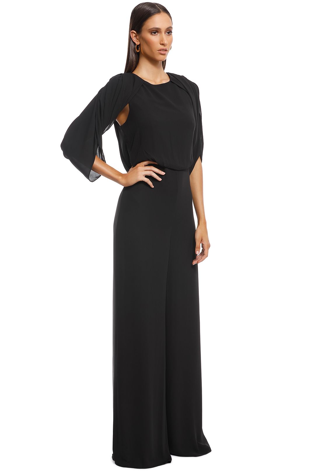 Cold Shoulder Drape Back Jumpsuit by Halston Heritage for Rent