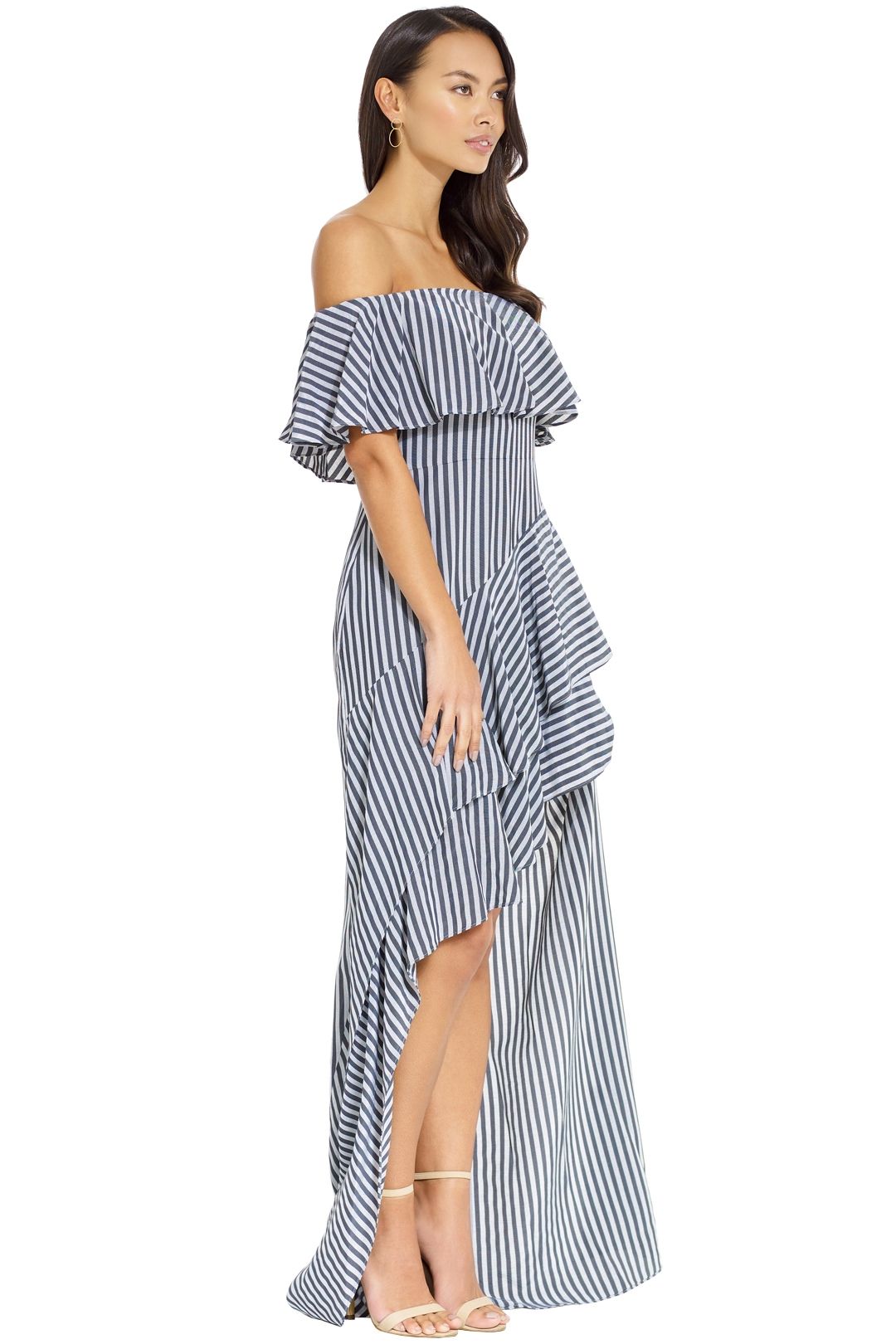 Striped Off Shoulder Gown by Halston Heritage for Rent