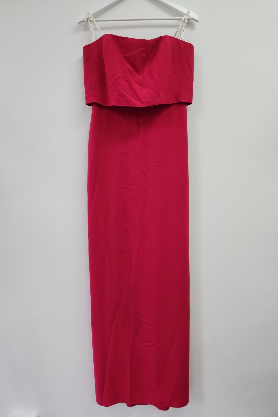 Halston Heritage - Hot Pink Strapless Tiered Maxi Gown