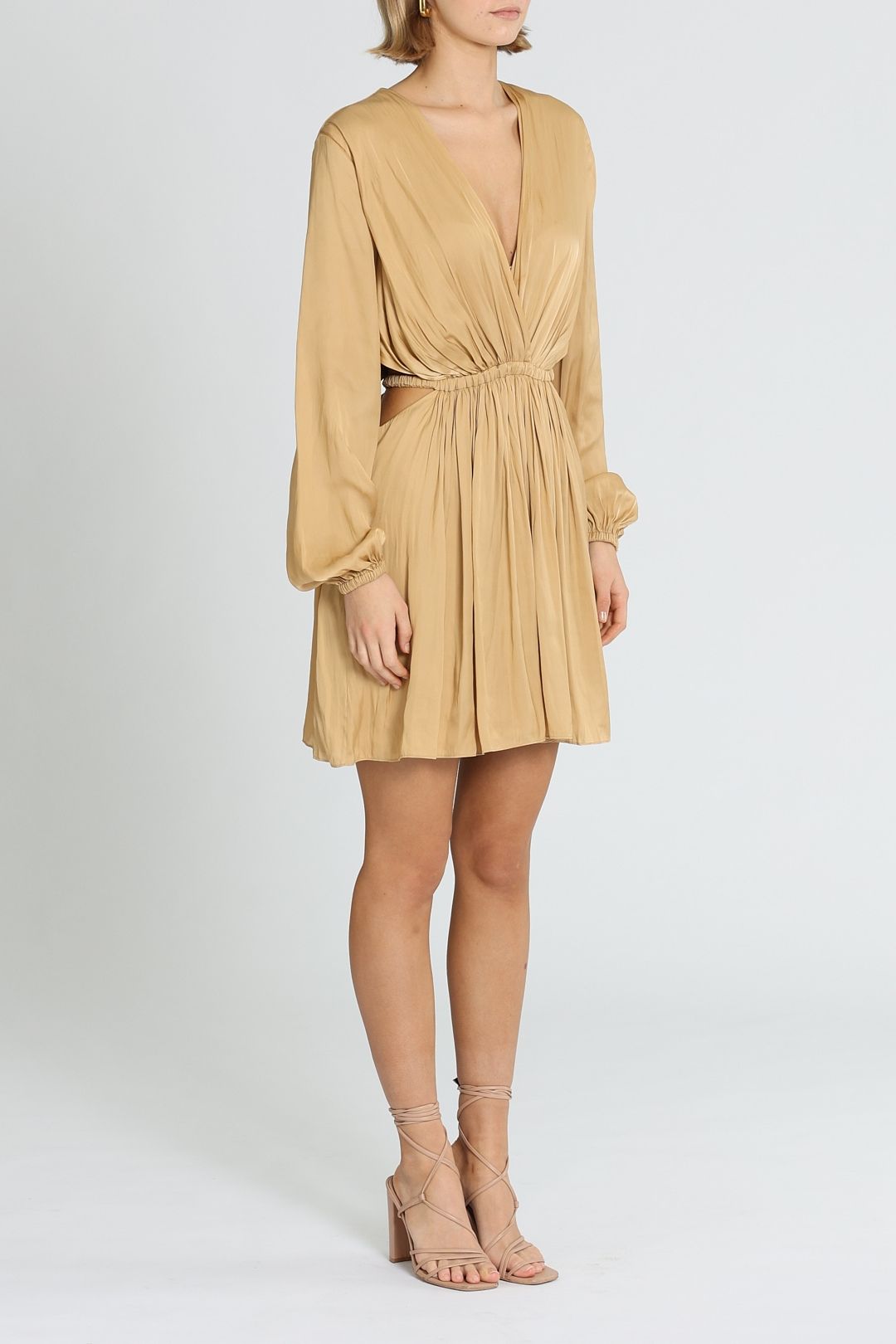 Halston heritage gold online dress