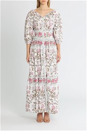 Hannah Artwear Camilla Dress Buganvillea Tie Neck