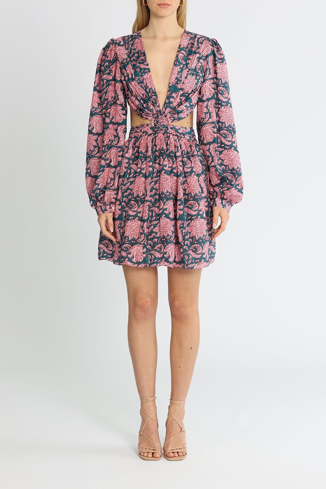 Hannah Artwear Mia Dress Peonia Plunging Neckline