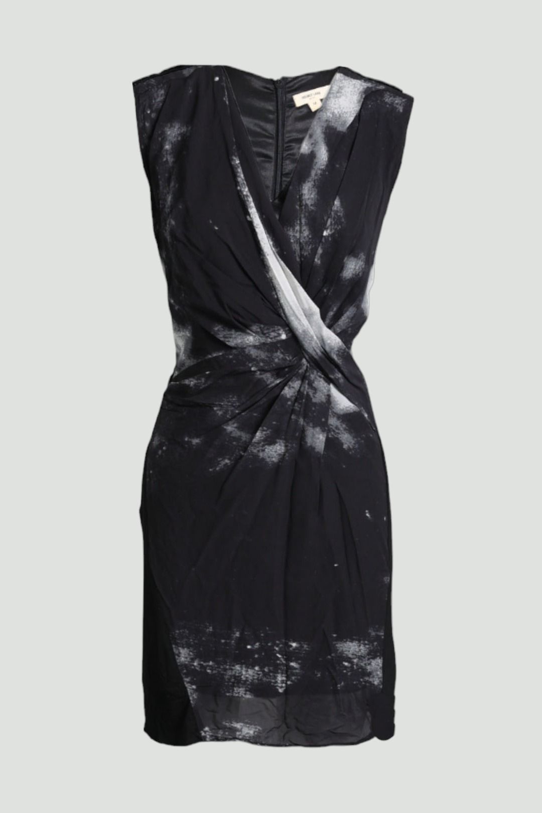 Buy Marble Print Silk Chiffon Twist Front Dress Helmut Lang GlamCorner