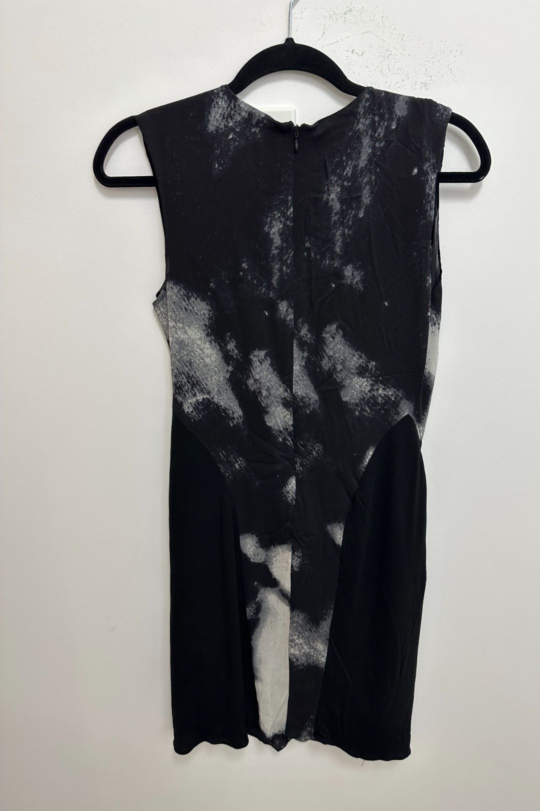 Helmut Lang - Marble Print Silk Chiffon Twist Front Dress