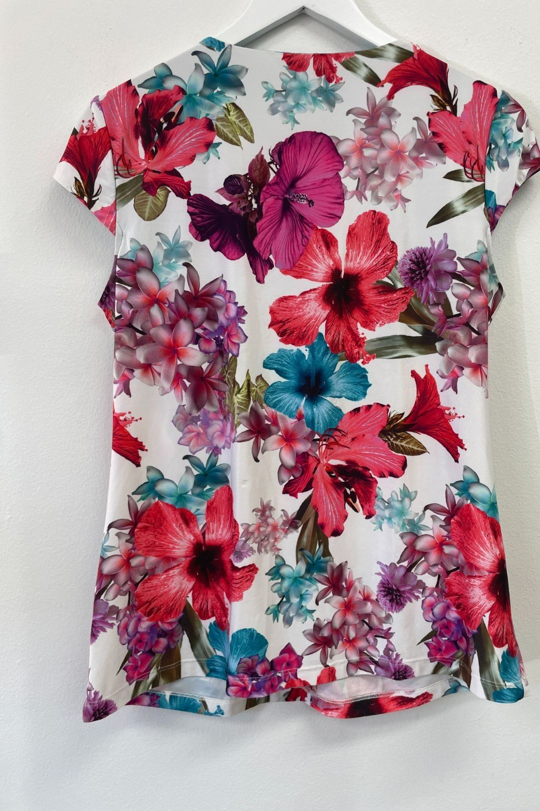 Anthea Crawford - Hibiscus Floral Print Jersey Top