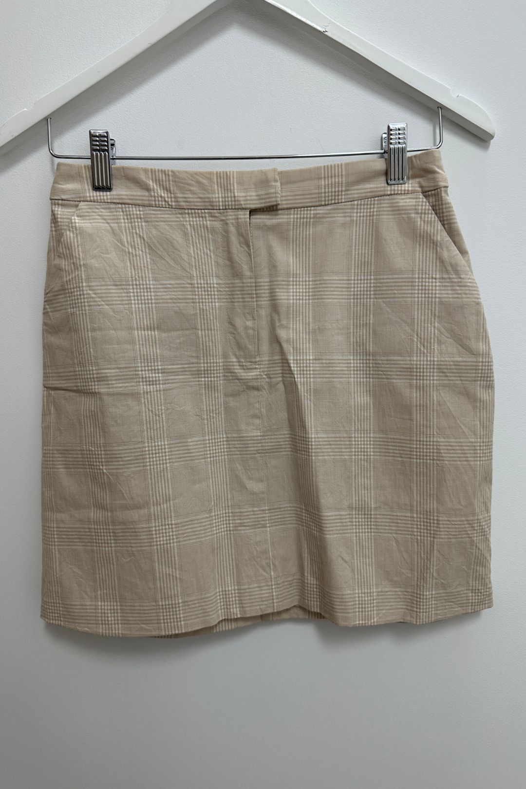 andmary Monica check mini skirt beige（andmary Monica check