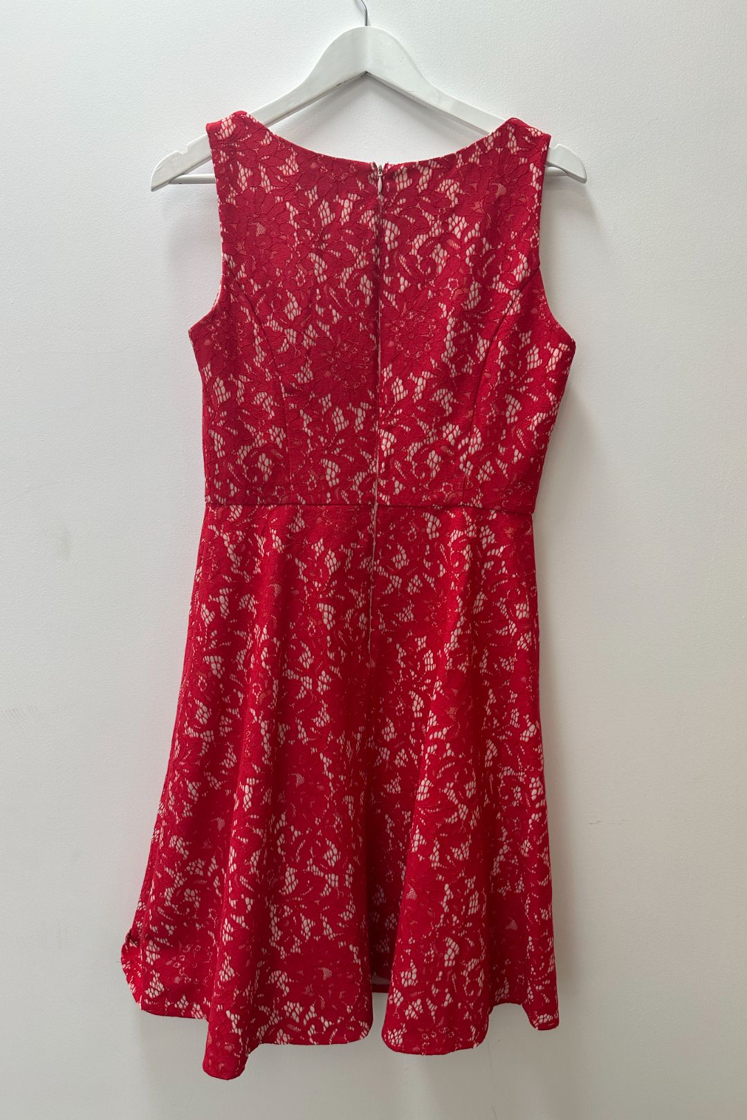 Floral Lace and Large Bow Tea-length Dress