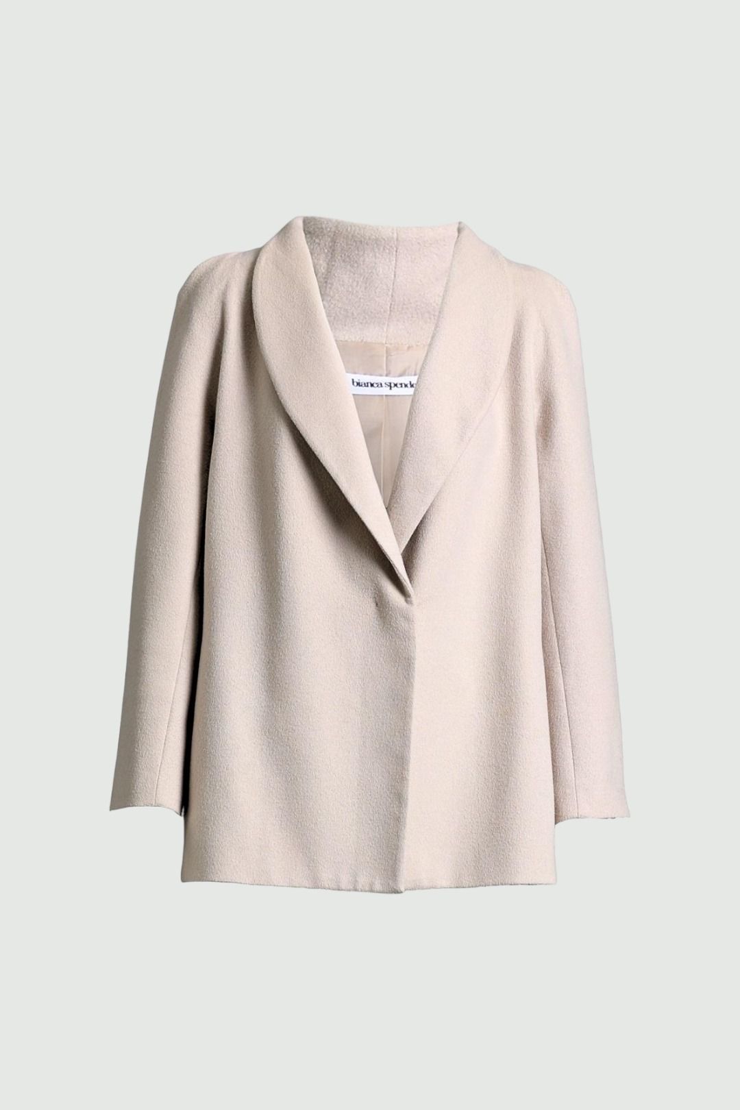 Hip Length Coat In Taupe