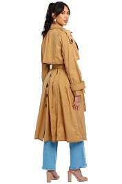 Acler Saratoga Trench in Biscuit, perfect for casual outings, available for hire