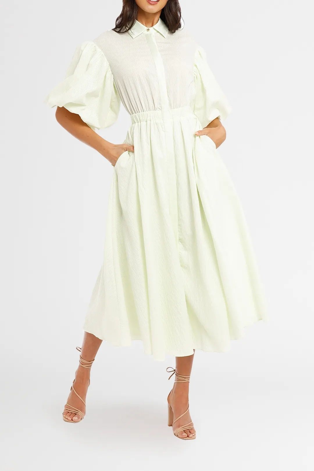 Hire Glebe dress in iced mint for wedding guests.