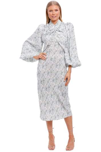 hawaiian print midi dress Hawaiian Maxi Muumuu Dress Niihau Teal / XS