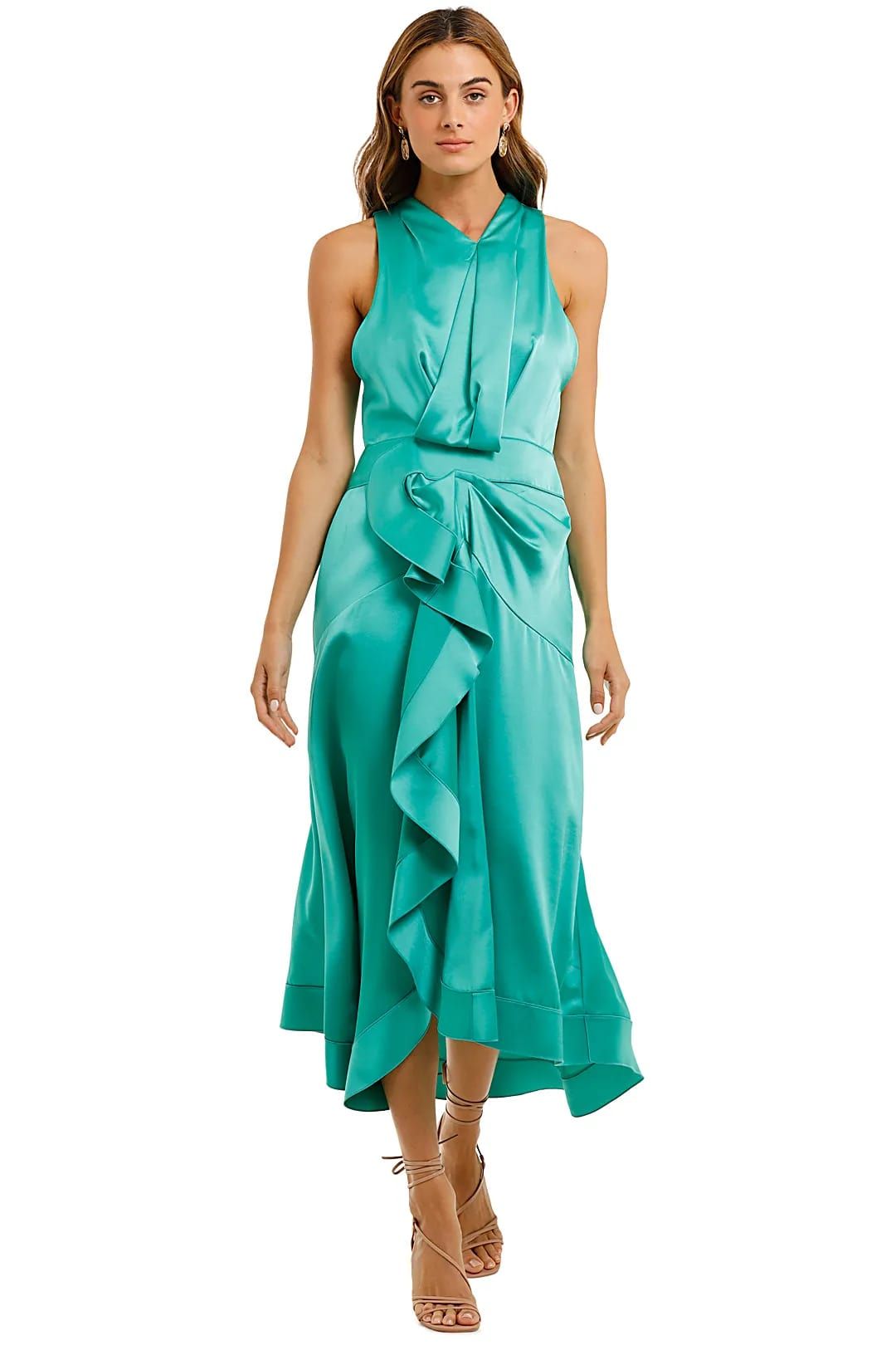 Hire Millbank dress in green for wedding guests.