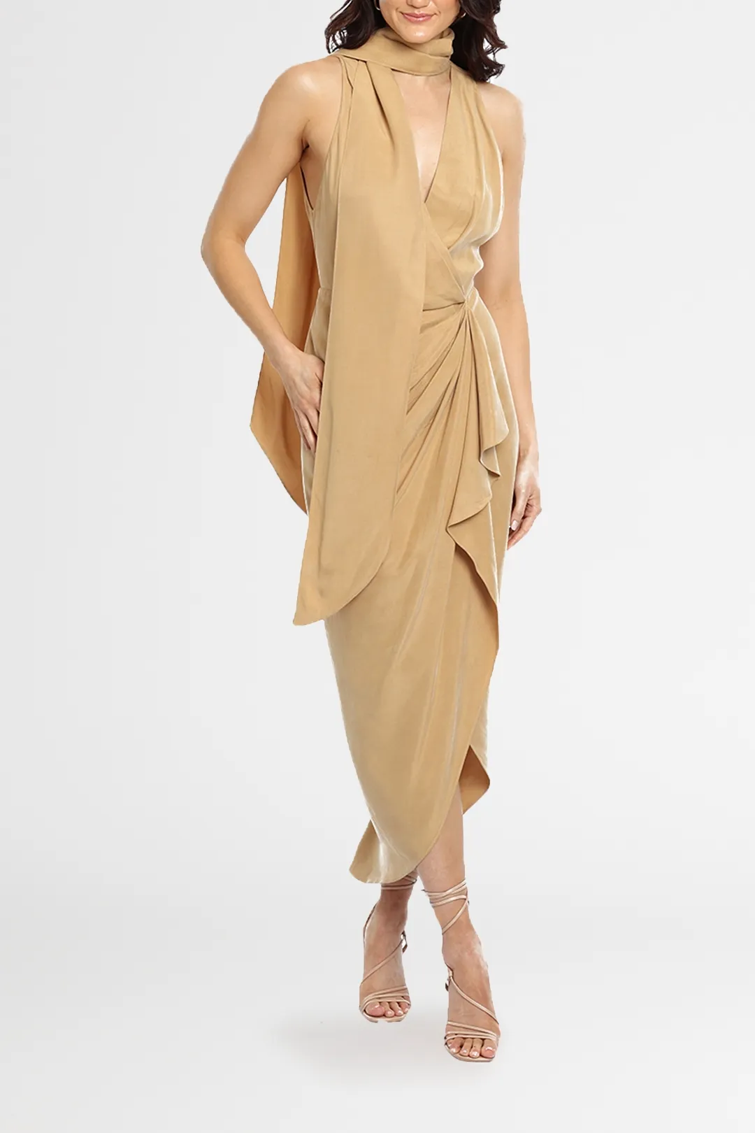 Nude Daleside high-low dress available for rent.