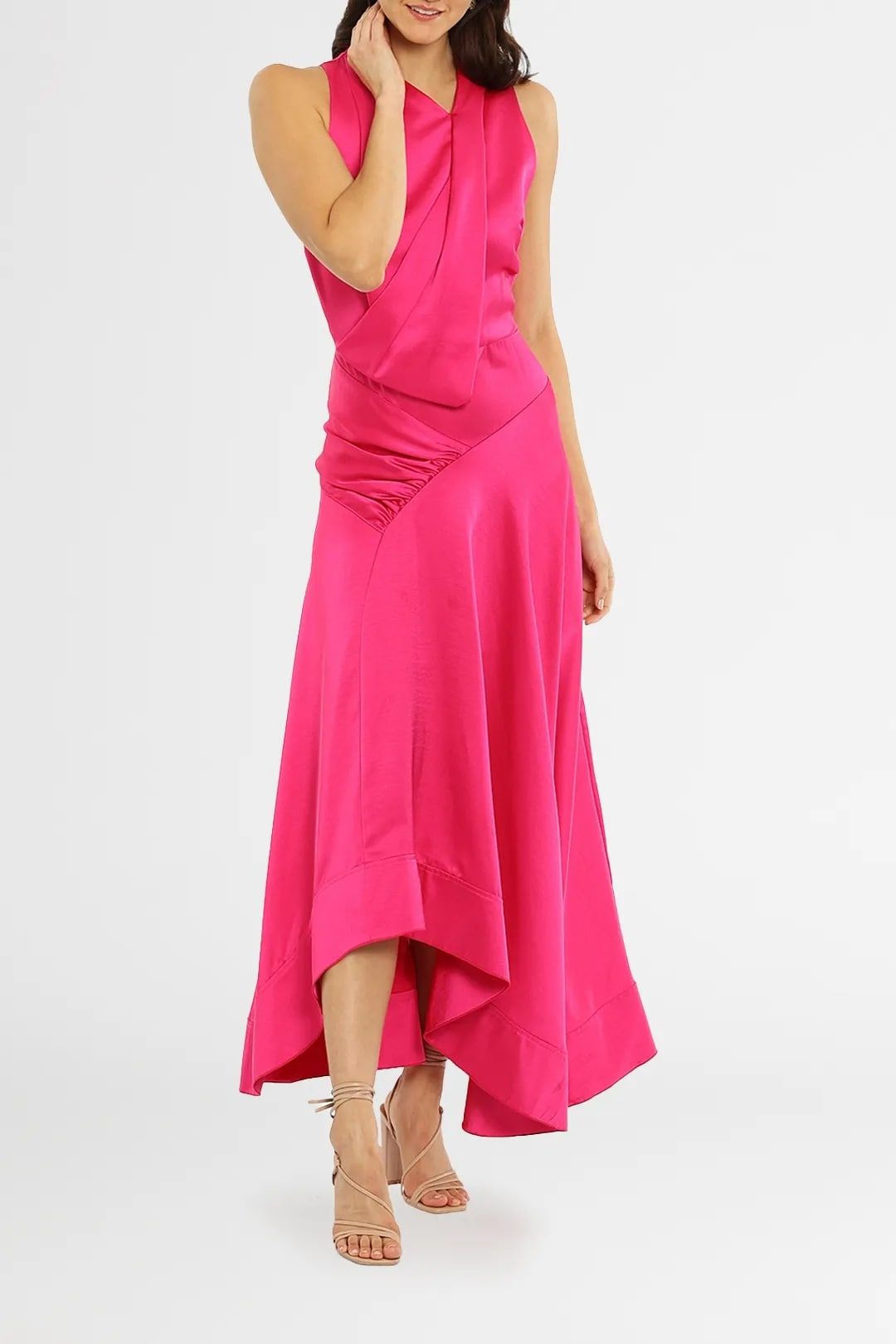 Hire Palmera dress in pink for summer events.