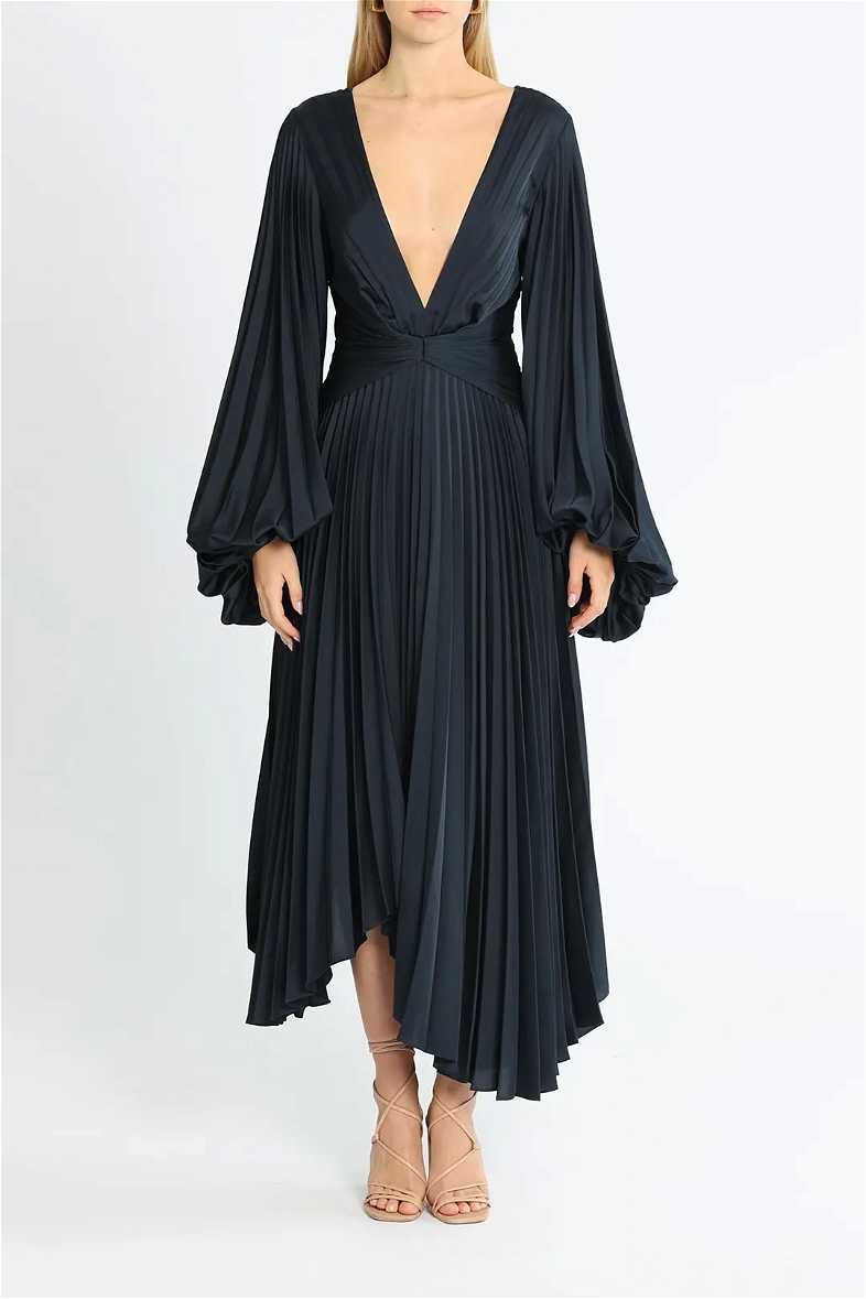 green emerald velvet dress NORSEMAN MIDI DRESS – Acler main image 1