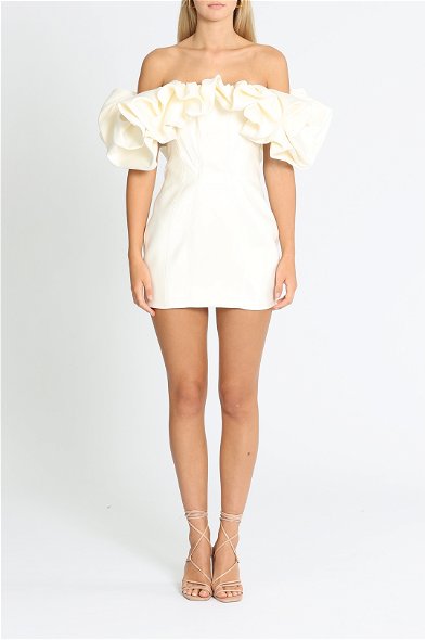 House Of Cb Selena Dress Selena Satin Ruffle Strapless Dress