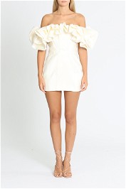 House of CB Selena Ruffled Mini Dress Ivory