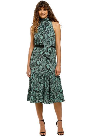 Eden Midi Dress in Green Snake by Husk to Buy GlamCorner