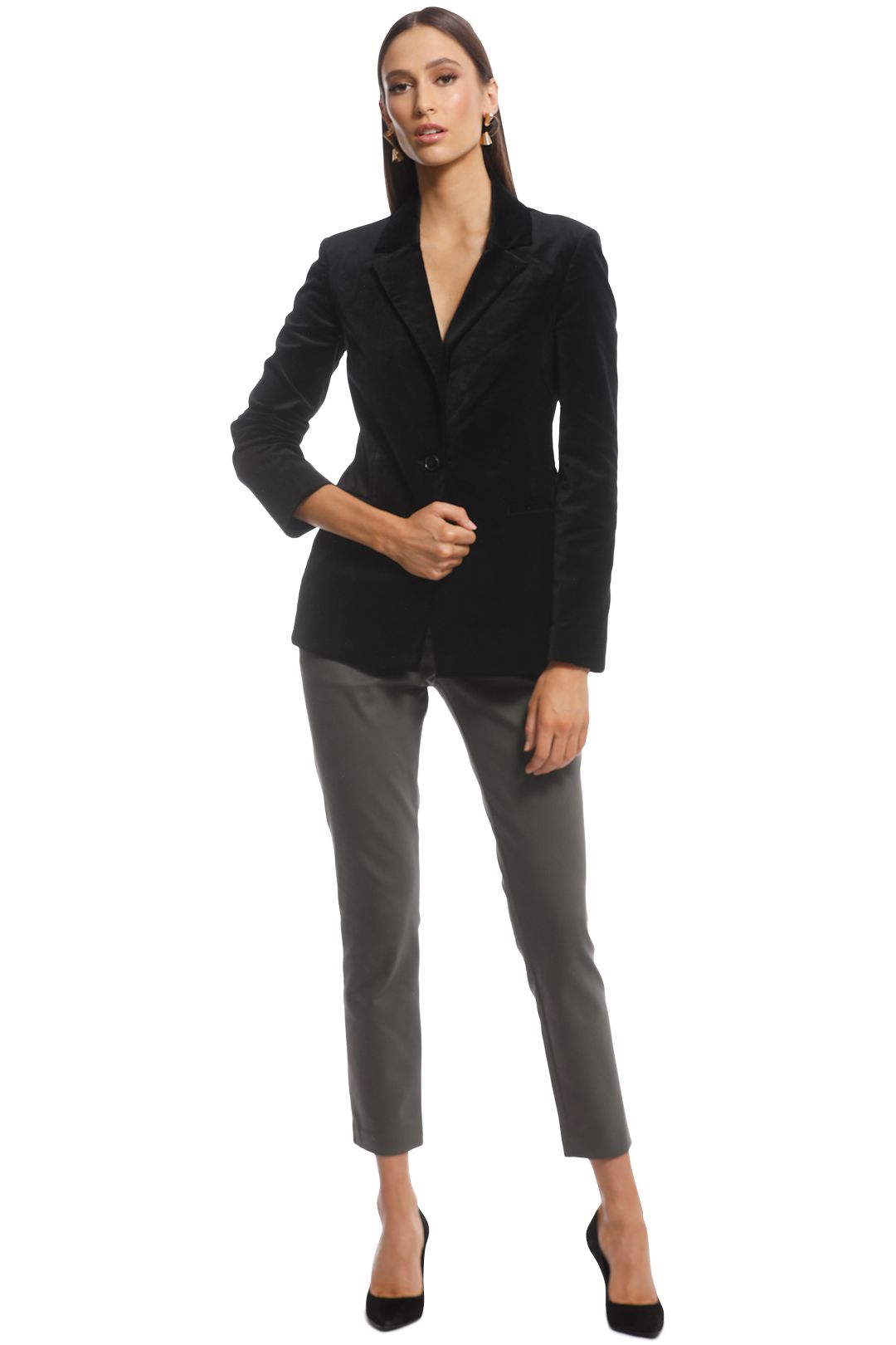 Chrysalis Velvet Blazer Black by Husk for Hire GlamCorner