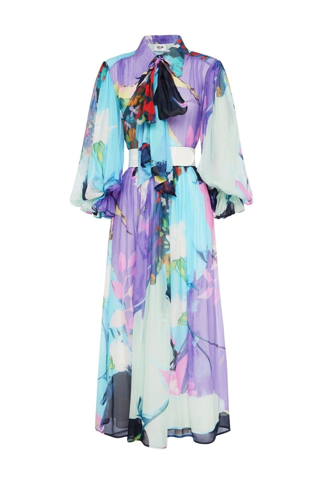Hire Illusory Silk Midi Dress | LEO LIN | GlamCorner
