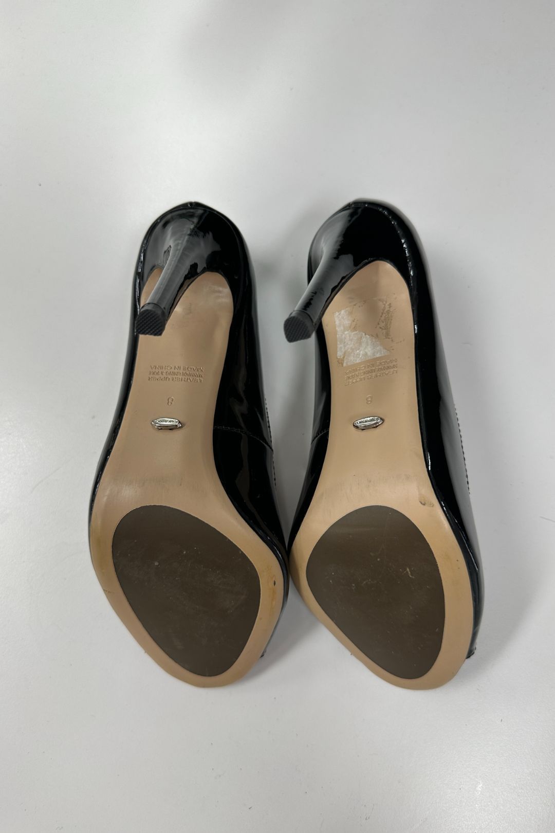 Tony Bianco Patent Leather Peep Toe Stiletto in Black