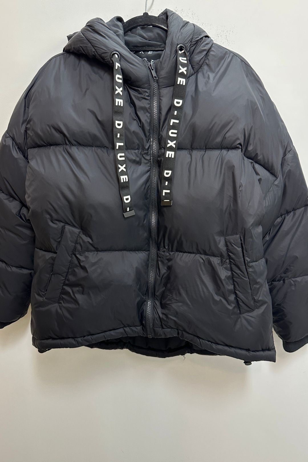Buy D-Luxe Hooded Puffer Jacket in Black | Decjuba | GlamCorner