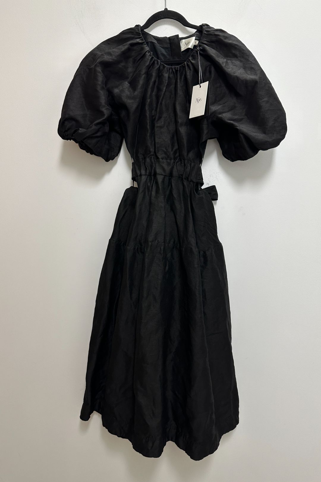 Buy Mimosa Cut Out Midi Dress in Black | AJE | GlamCorner