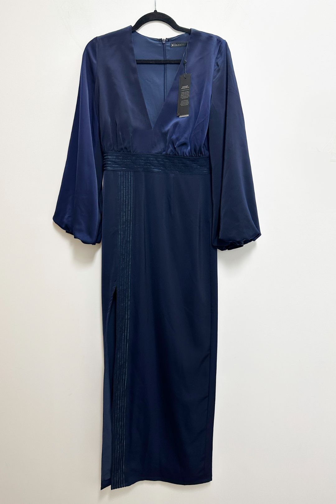 Elle Zeitoune Long Dress With Side Slit in Dark Blue