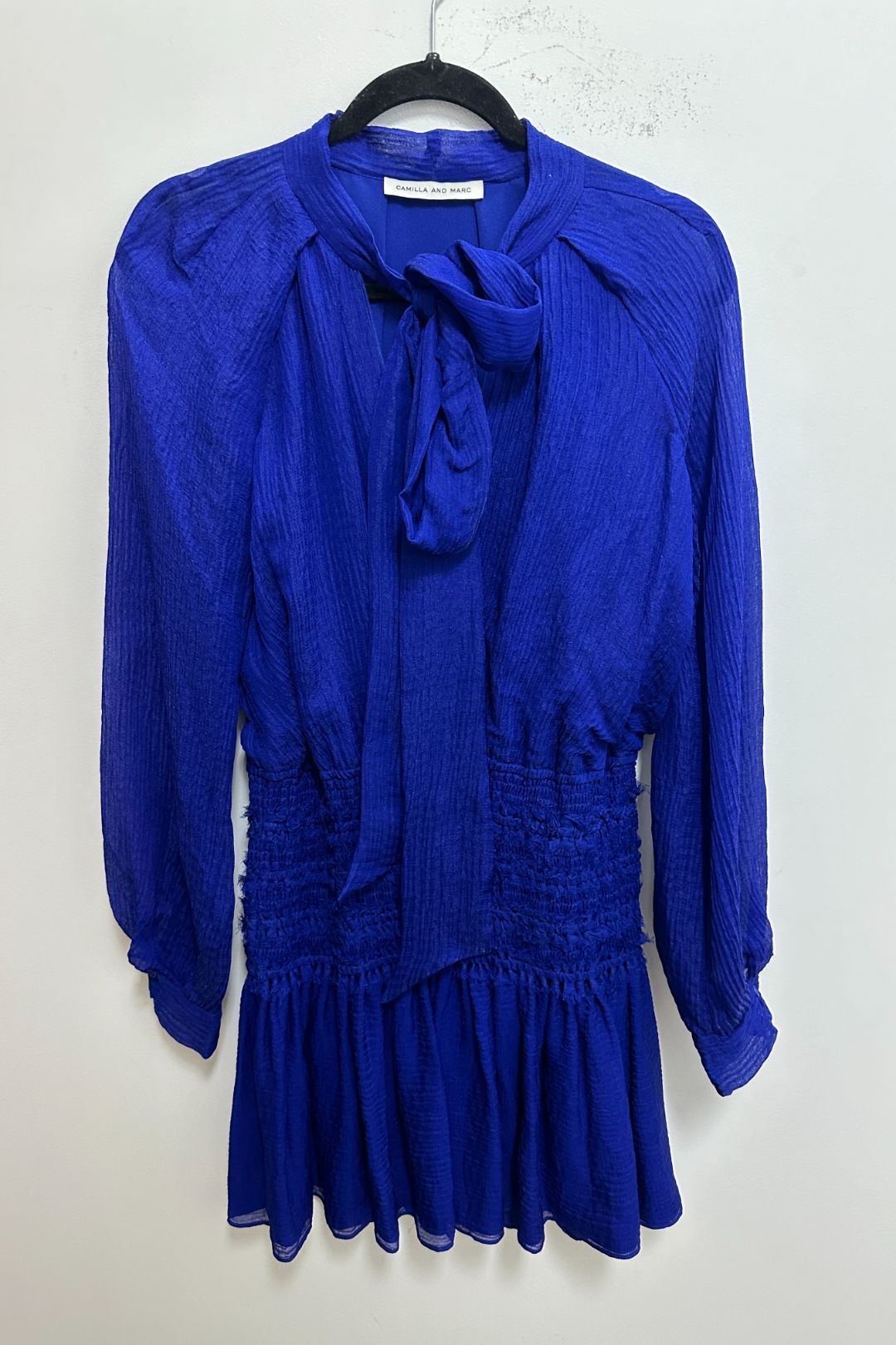 Buy Garland Long Sleeve Dress in Blue | Camilla and Marc | GlamCorner