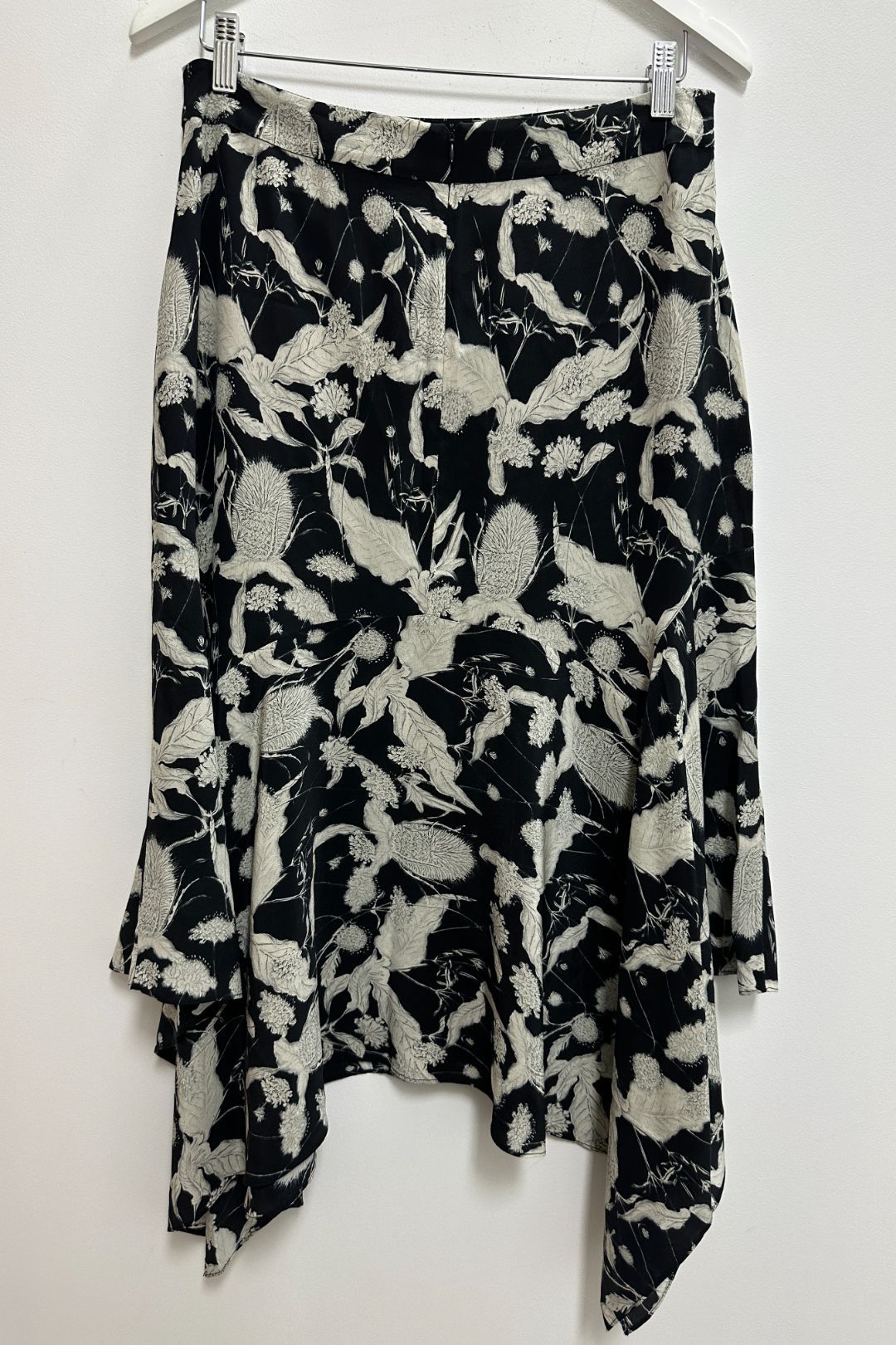 Husk Utopia Floral Maxi Skirt in Black and White