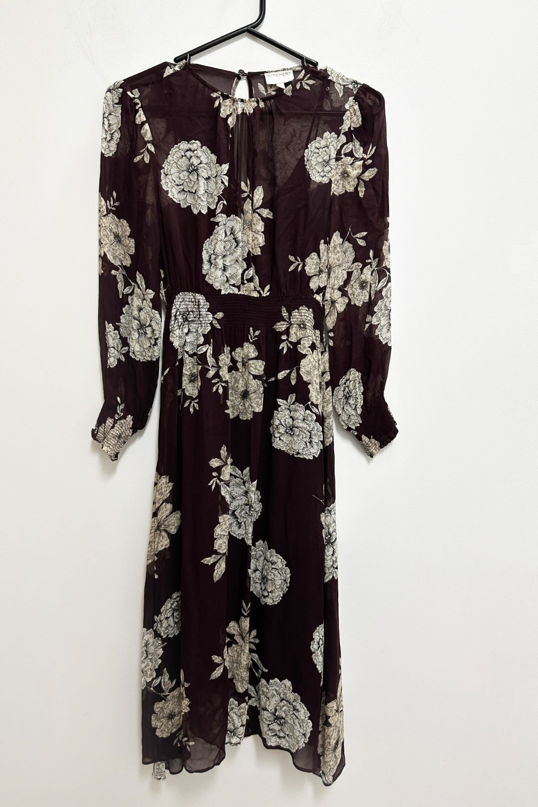 witchery burgundy dress Witchery Jersey Panel Dress in Wine