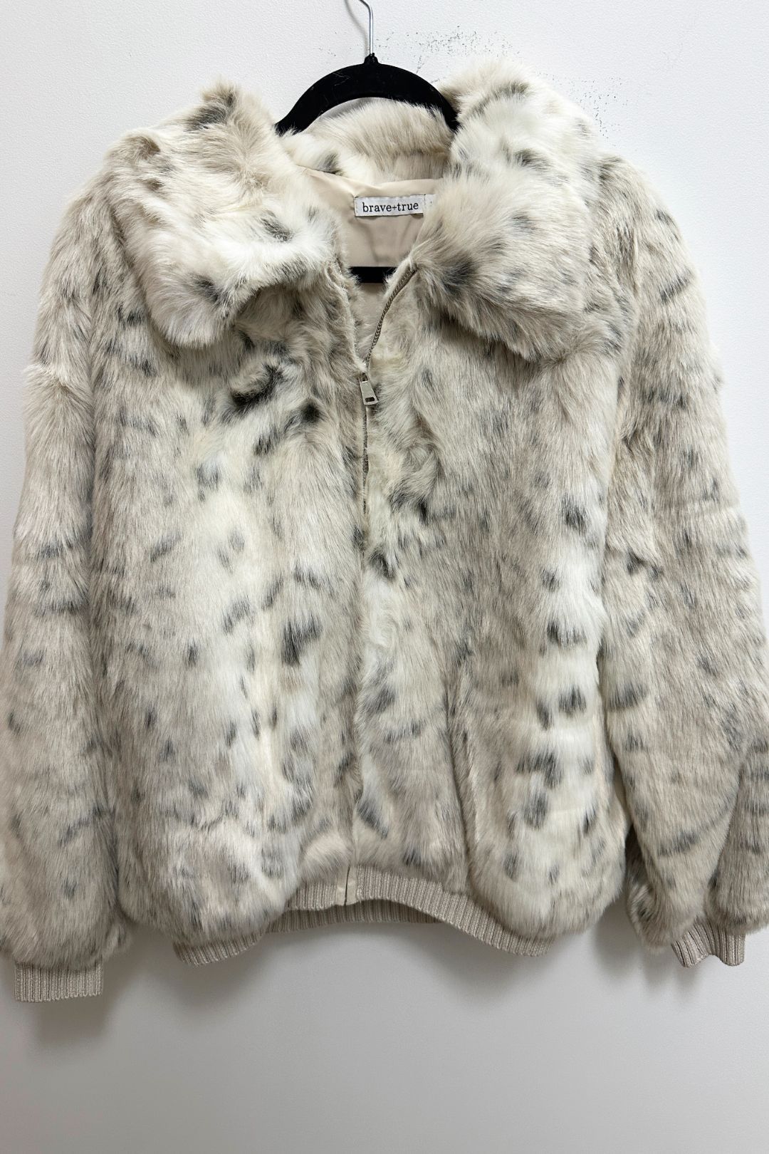 Brave and True Celeste Bomber Jacket in Snow Leopard