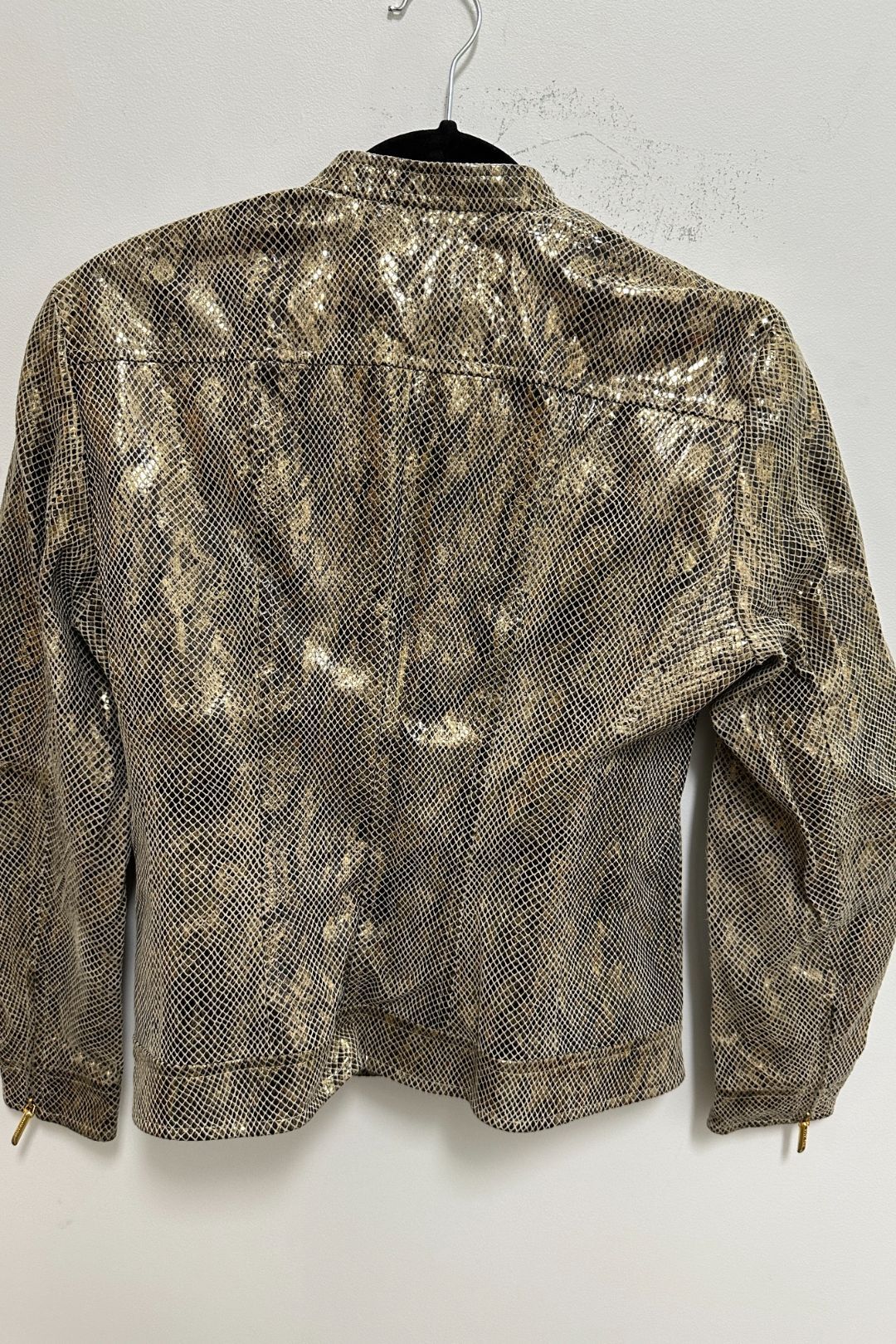 Escada Black and Gold Leather Jacket
