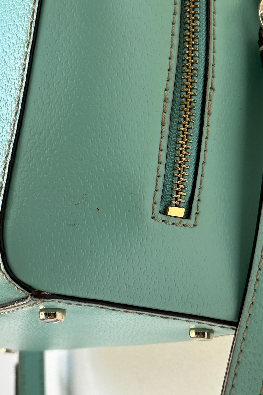 Kate Spade Mint Green Pebbled Leather Handbag