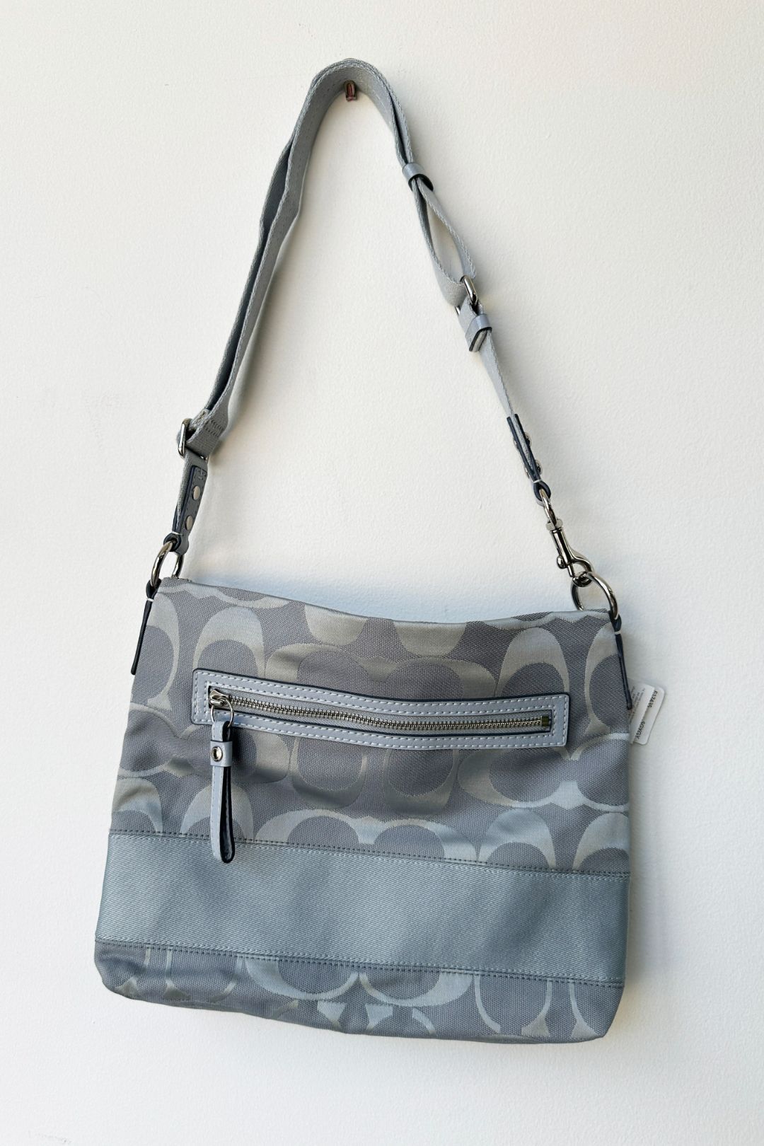 Coach Canvas Crossbody Bag in Silver and Gray