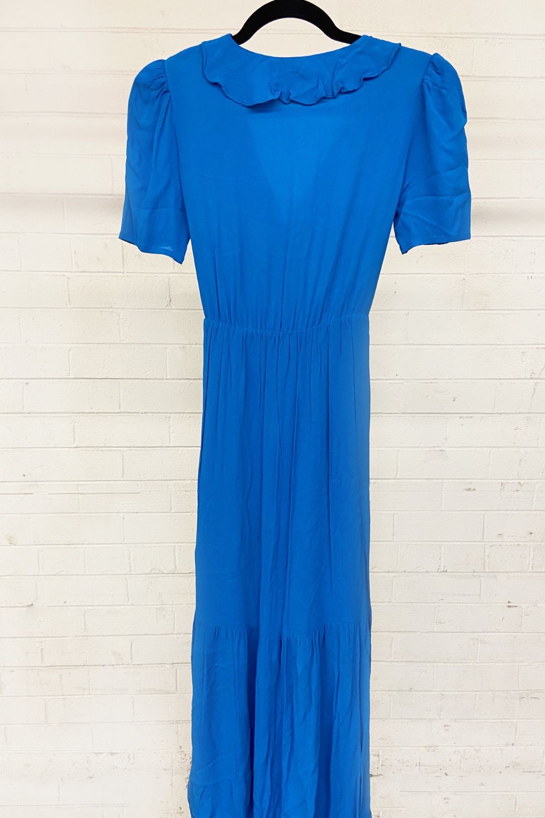 Buy Tobi Ruffle Midi Dress in Blue | Forever New | GlamCorner