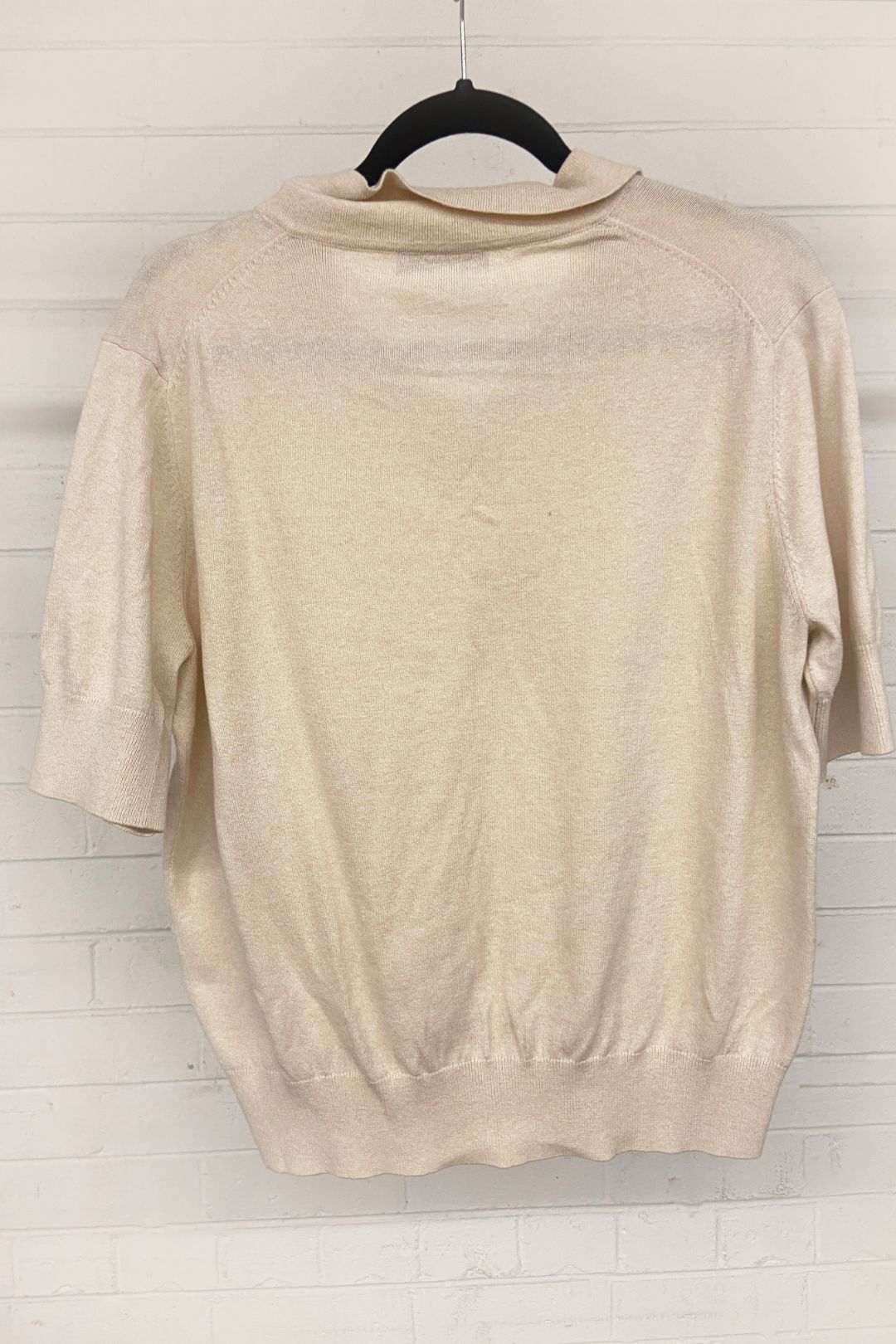 Short Sleeve Knit Shirt in Cream