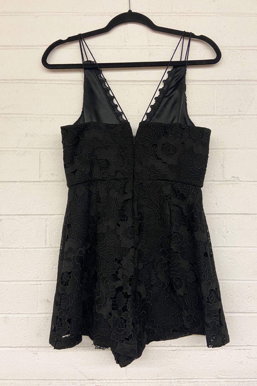 Forever New in Black Floral Lace Playsuit