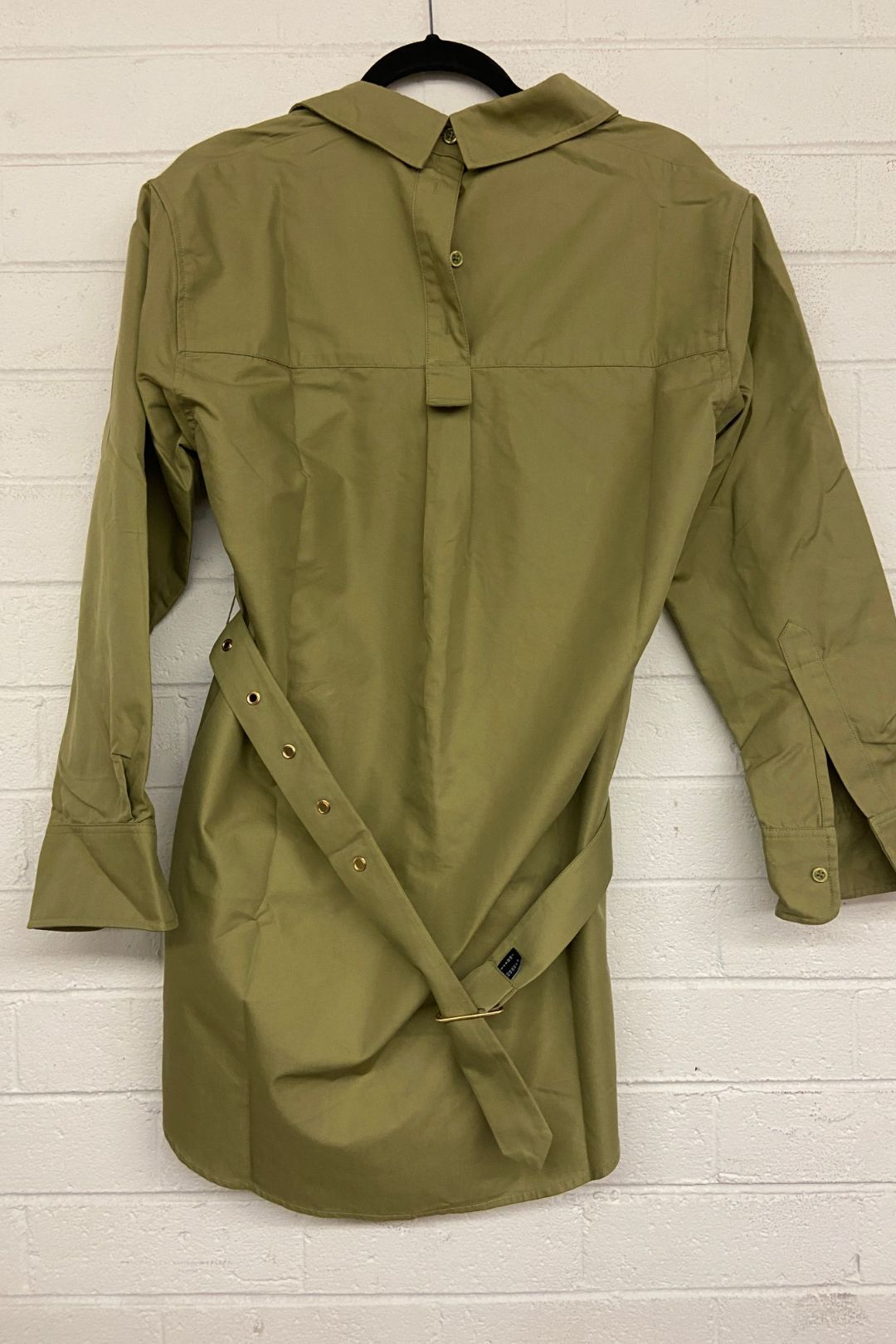 Army green shirt dress best sale