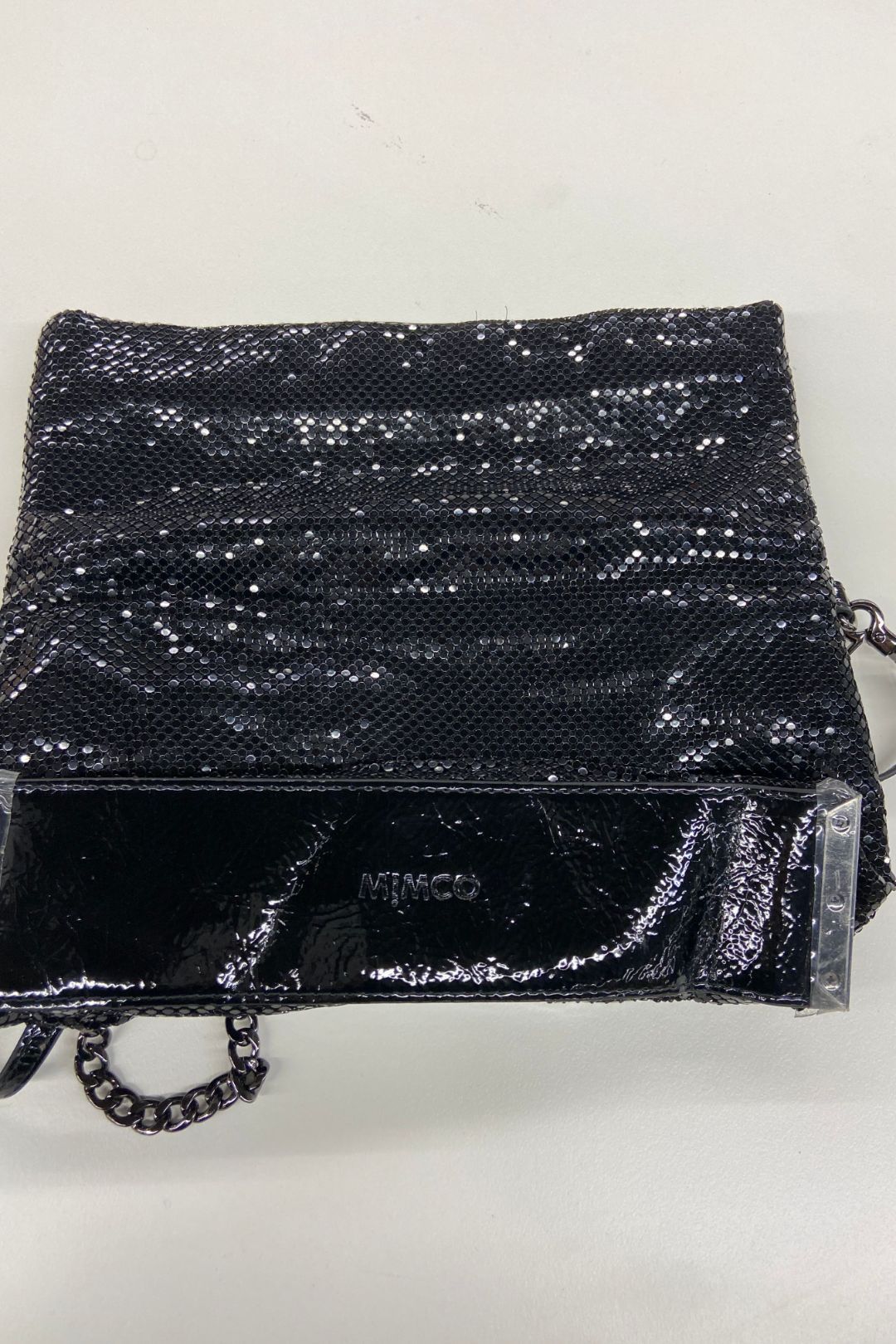 Buy Black Cheeky Pinch Mesh Crossbody Clutch Mimco GlamCorner
