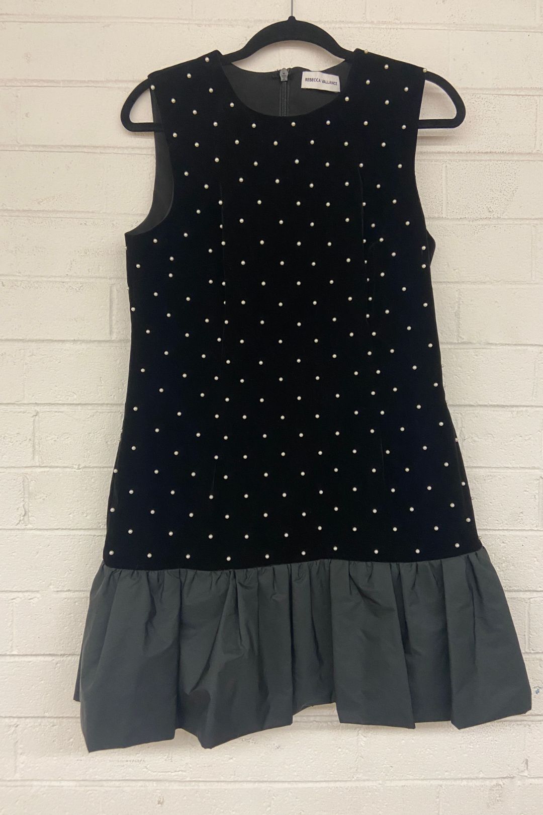Rebecca Vallance Hope Velvet Embellished Mini Dress in Black