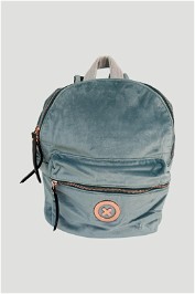 Mimco Splendiosa Velvet Backpack in Petrol Green 