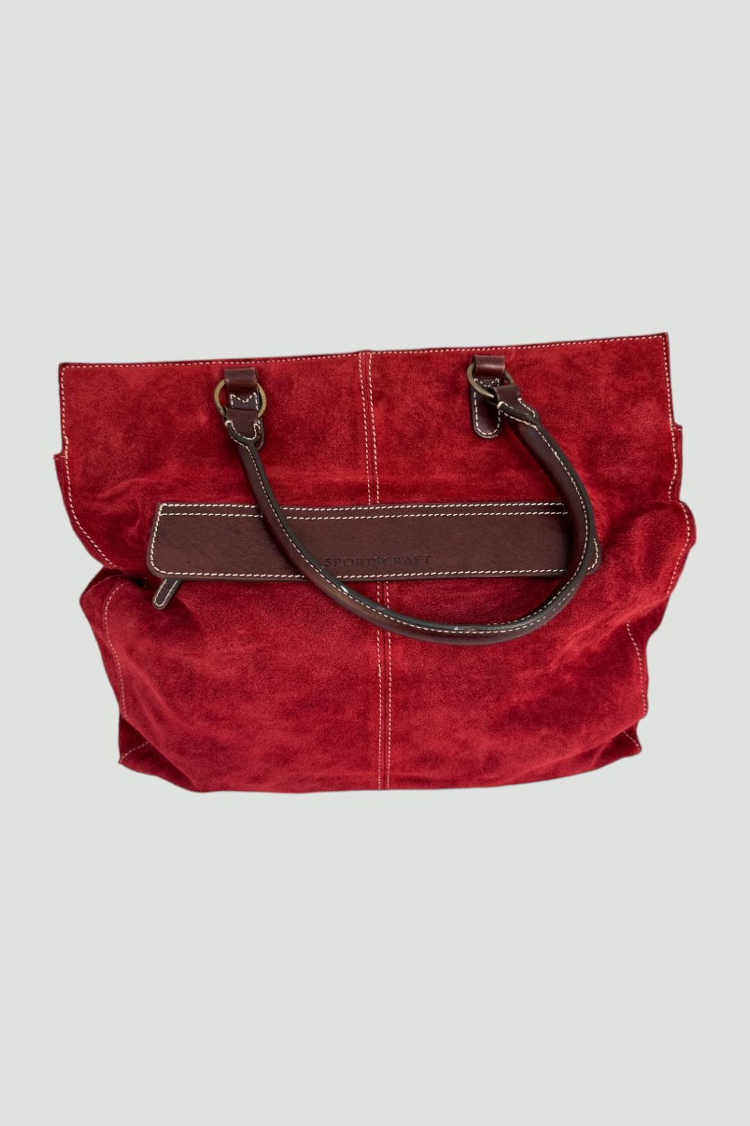 Sportscraft Red Suede Tote Bag