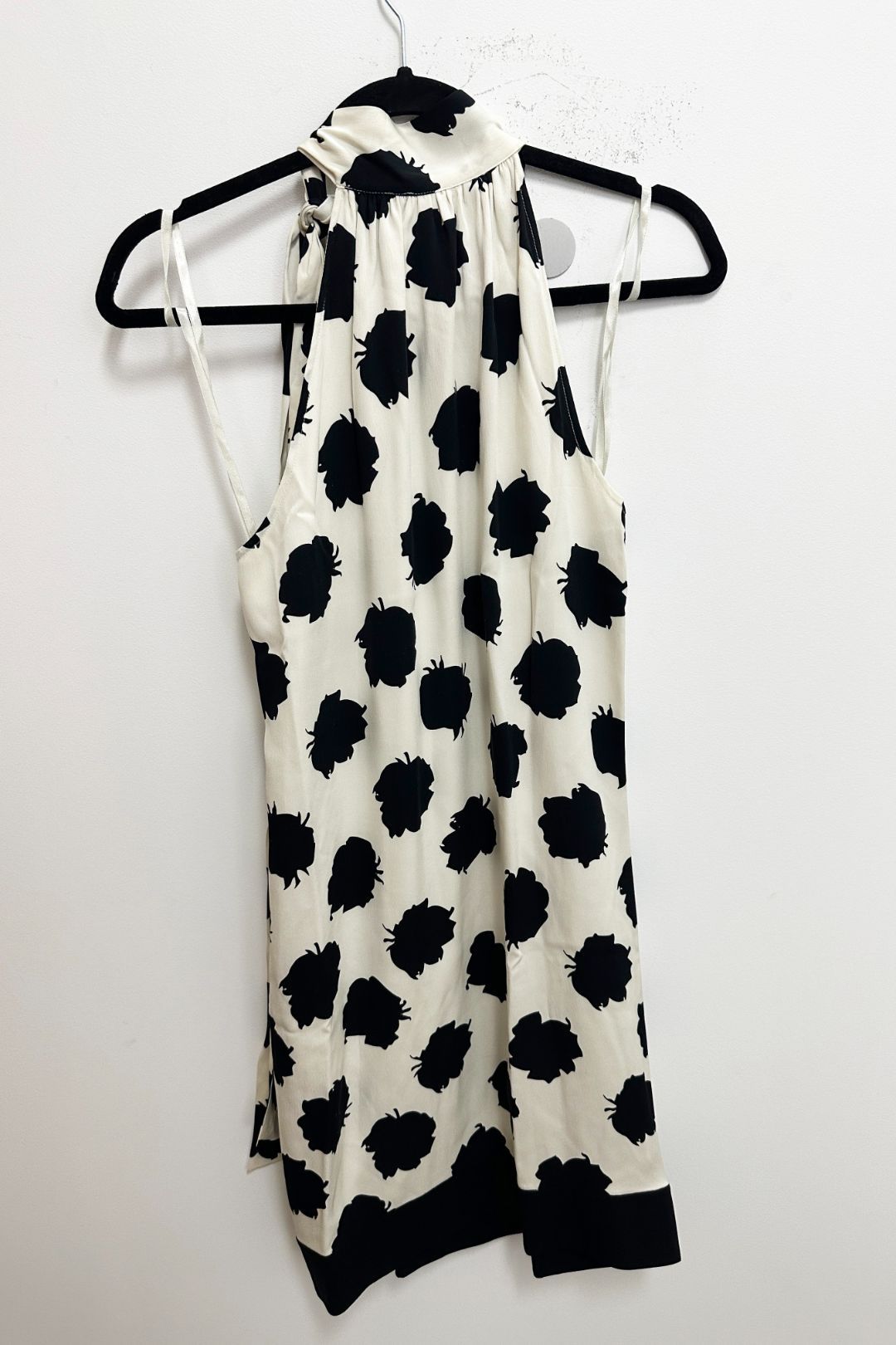 Diane Von Furstenberg - Cream and Black Halterneck Mini Dress