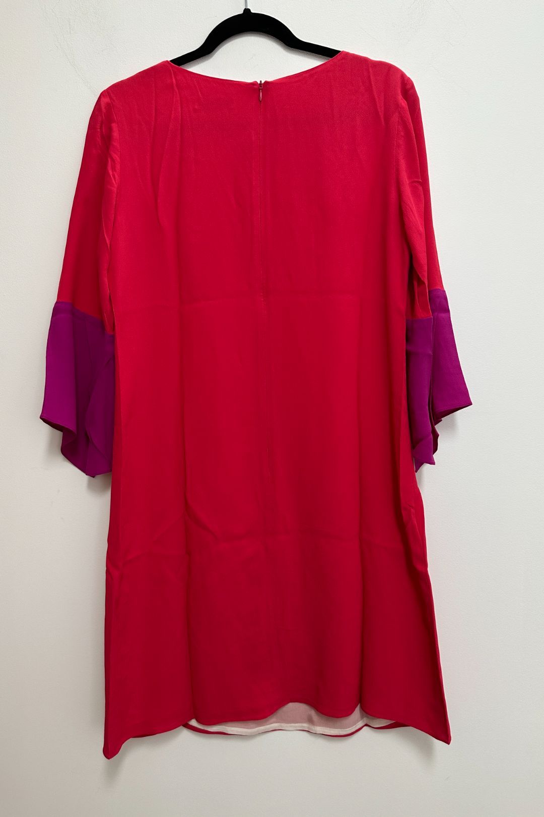 Pink and Purple Colourblock Silk Dress