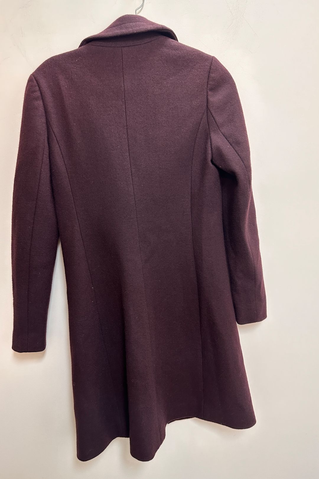 Saba Wool Blend Zip Up Coat in Burgundy